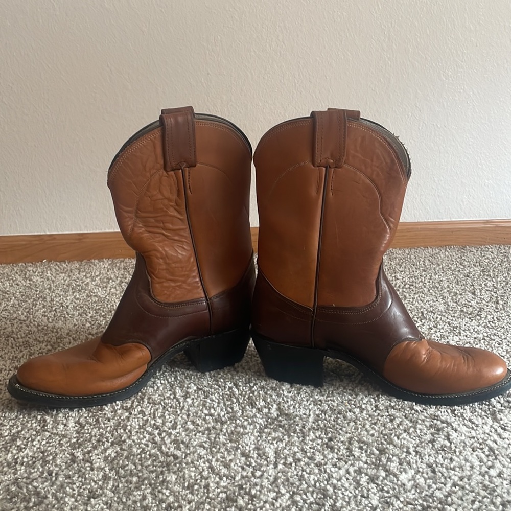 Olathe Leather Cowboy Boots with Vibram Biltrite Soles Made in the USA - Picture 9 of 11